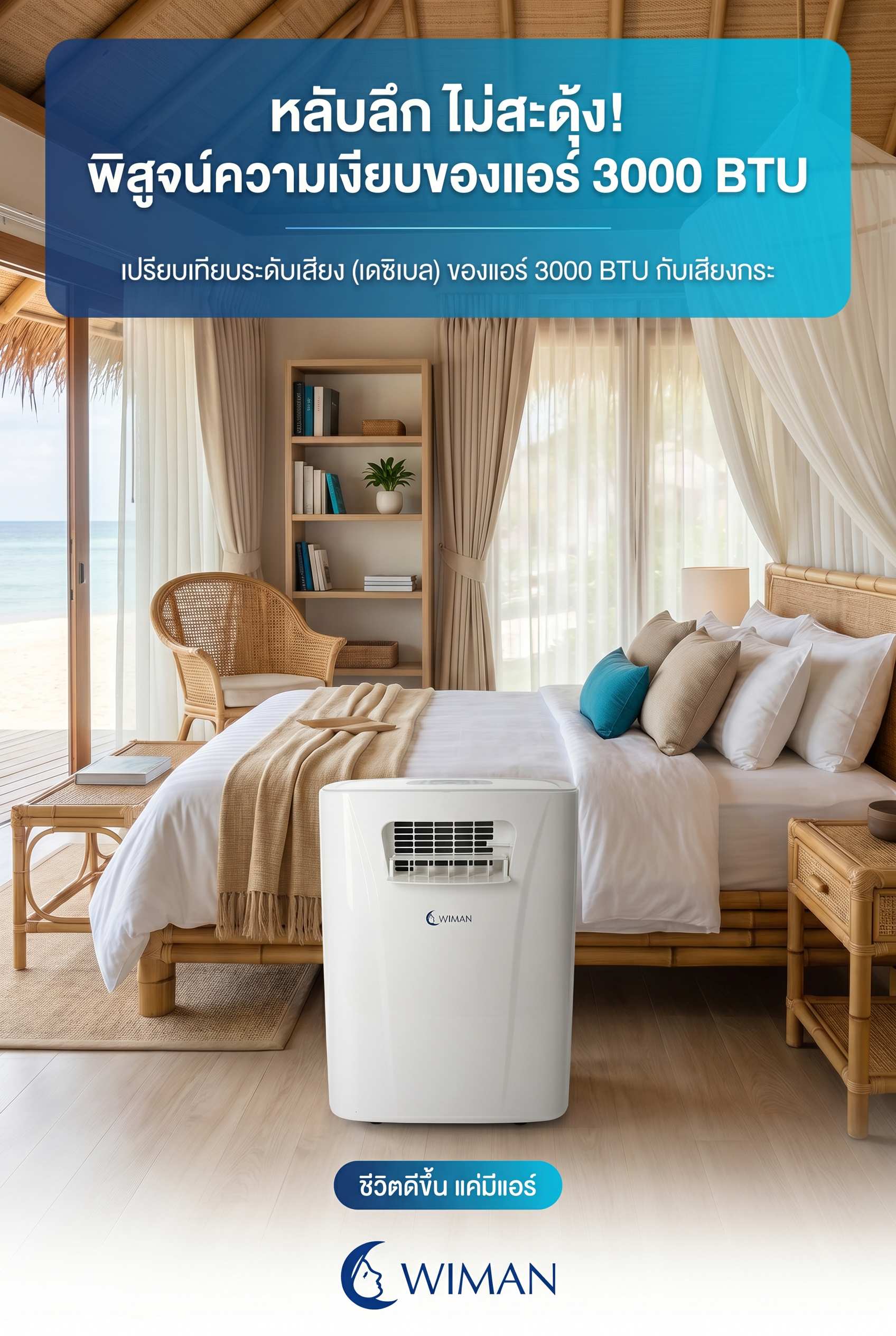 WIMAN AIR PC9 แอร์เคลื่อนที่ 3000 BTU เสียงเงียบ