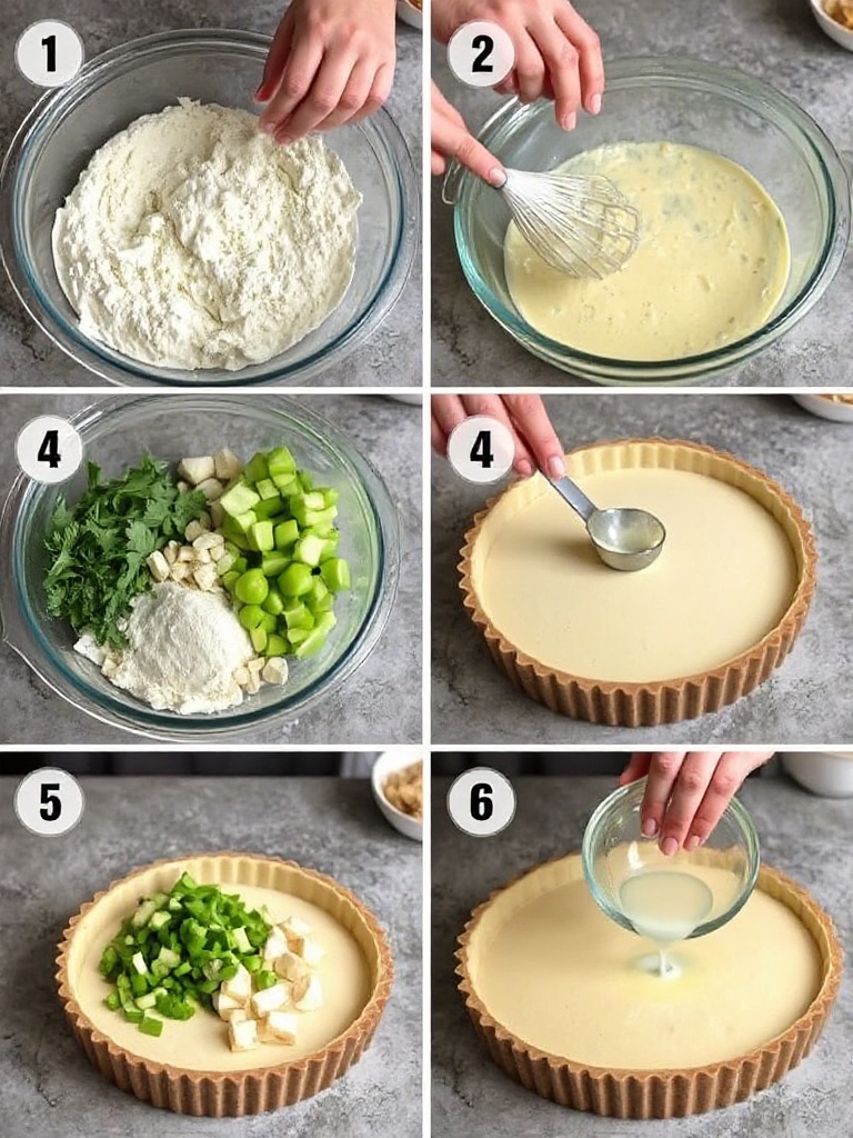 quiche au poireau preparation