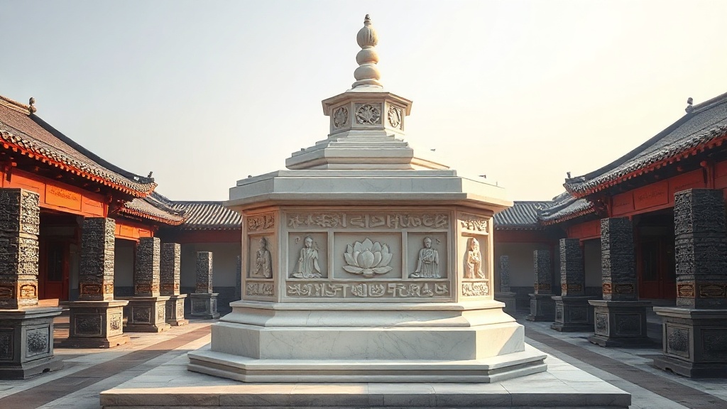Dagoba en marbre blanc du Cénotaphe de Qingjing Huacheng, Temple Jaune de l'Ouest, Beijing