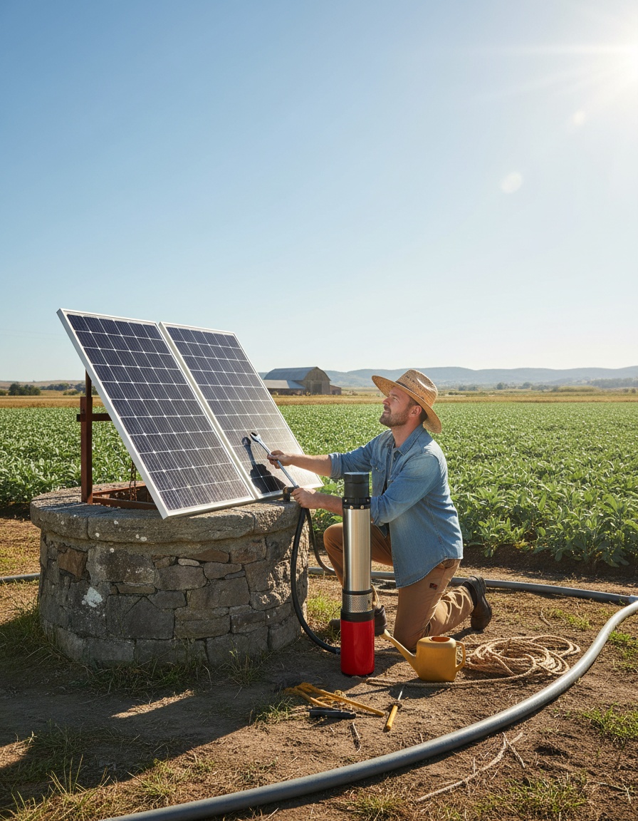 Innovador kit de bombeo solar 24V para extracción de agua sin conexión eléctrica