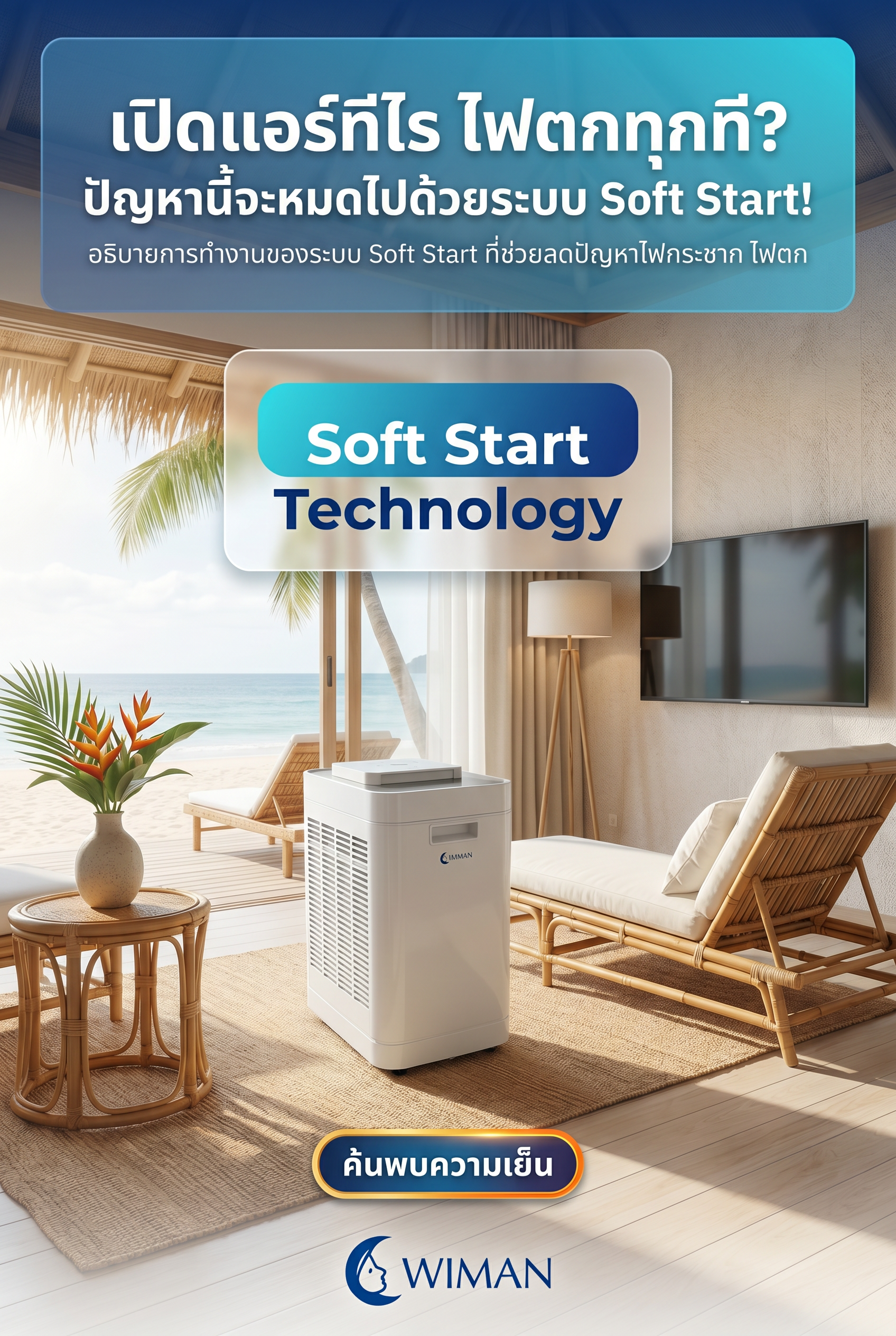 แอร์เคลื่อนที่ WIMAN Air 12000 BTU พร้อมเทคโนโลยี Soft Start