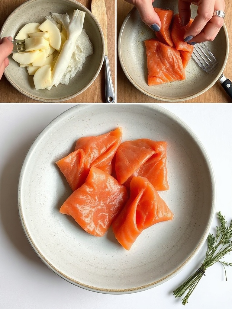 pâtes au saumon preparation