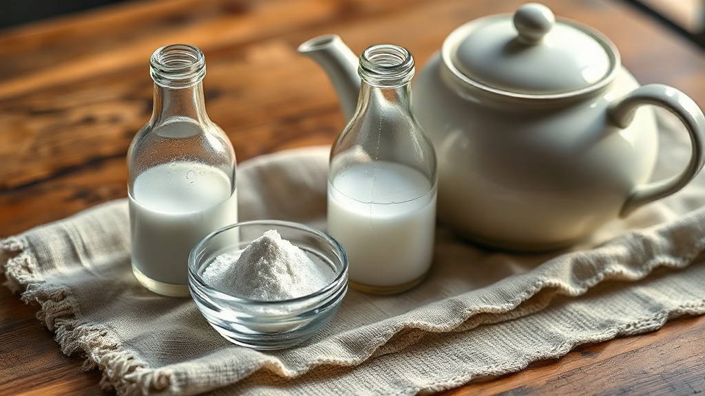 Bicarbonate de soude et vinaigre blanc pour nettoyer une théière naturellement