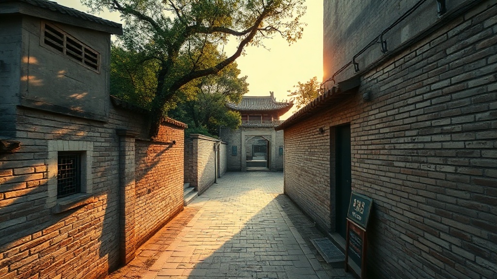 Ruelle de Pékin menant au temple Zhenjue dans le district de Haidian