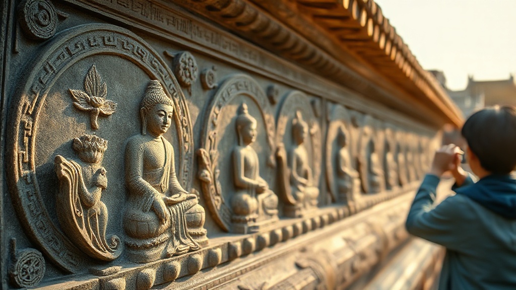 Bas-reliefs bouddhistes sculptés sur la terrasse de diamant du temple Zhenjue, Pékin