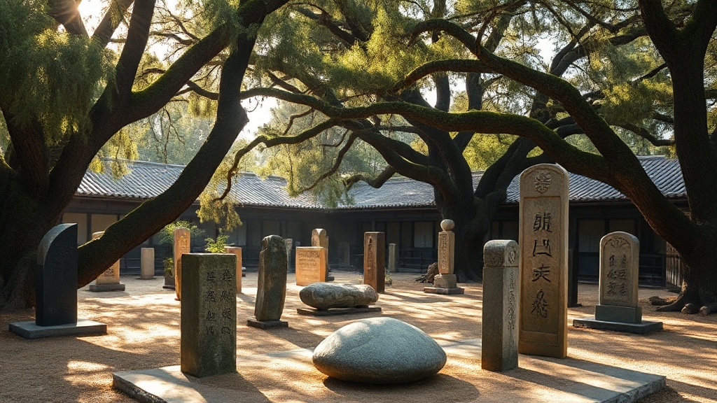 Jardin de stèles du Musée de la pierre de Pékin dans l'enceinte du temple Zhenjue