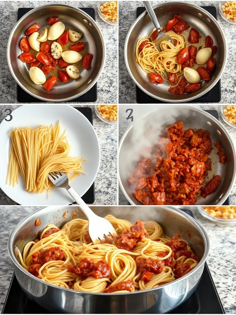 spaghetti bolognaise preparation