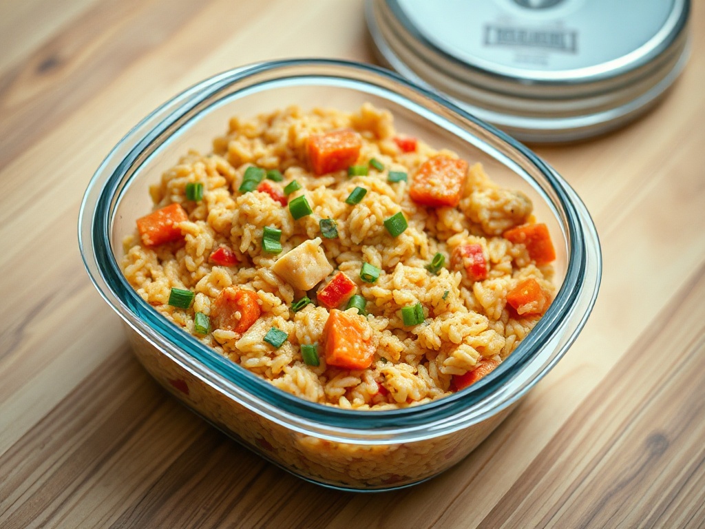 Essen-to-go: Hähnchen-Paprika-Risotto-Mix – KI-Rezept von ResteChef
