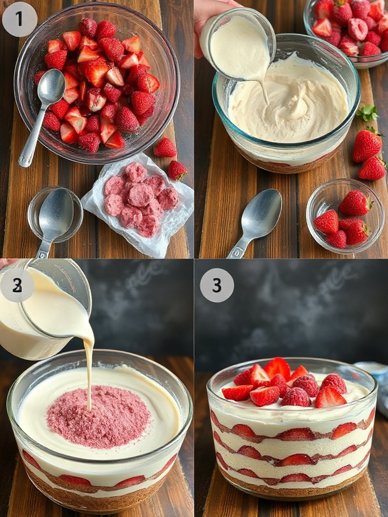 tiramisu à la fraise preparation