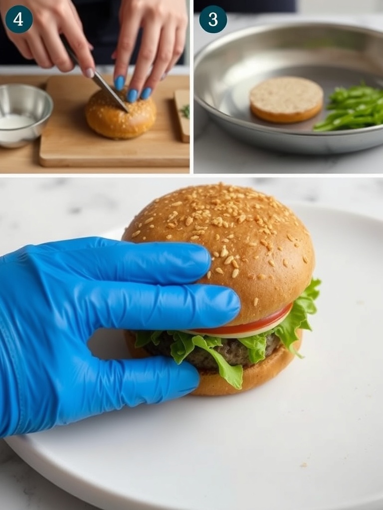 mini burger preparation