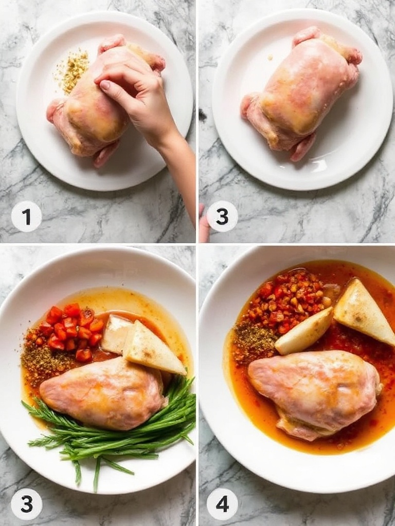 poulet au four preparation