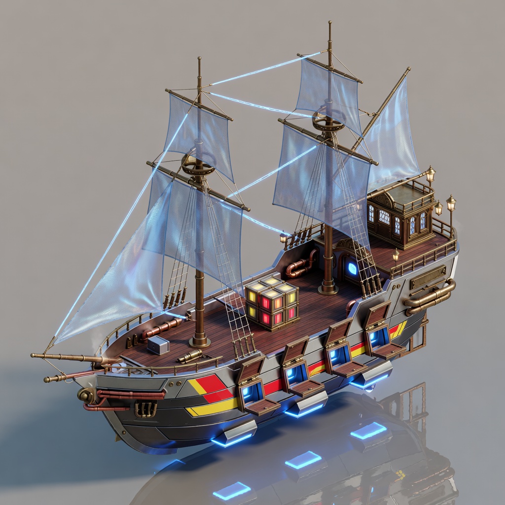 Morion Vessel Gun Ports Sails