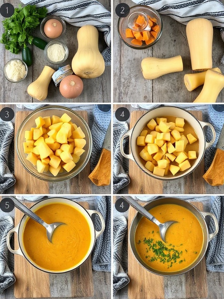 soupe butternut preparation