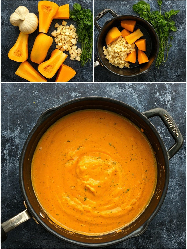 soupe butternut preparation