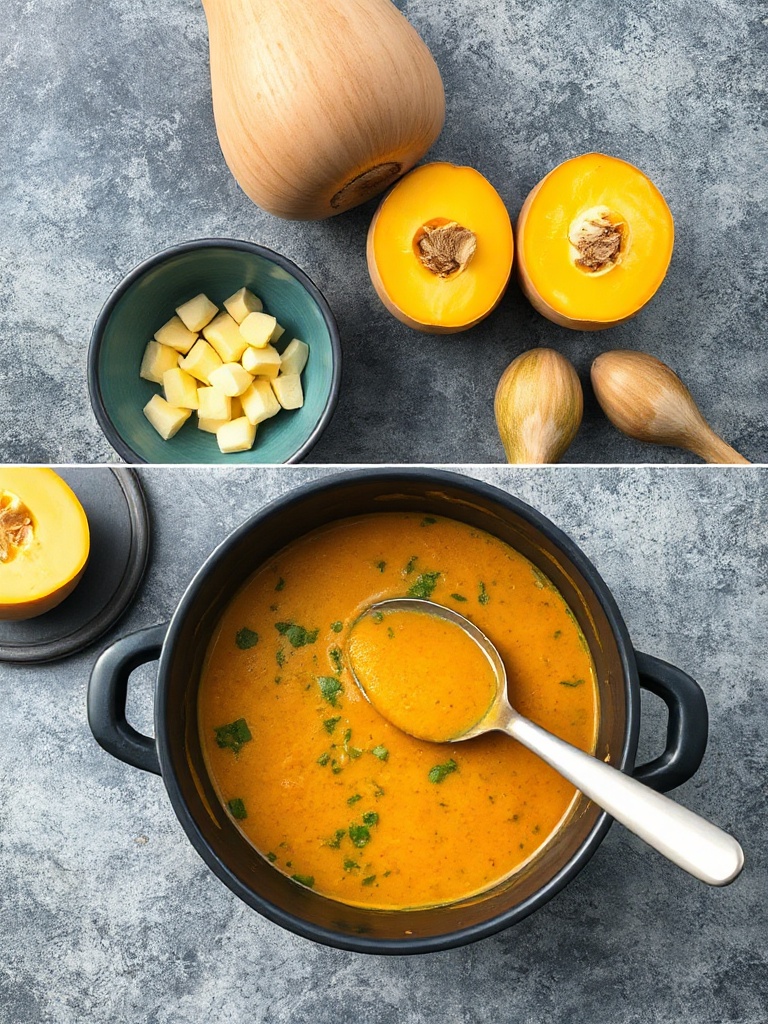 soupe butternut preparation