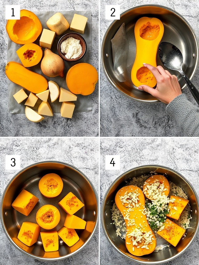 butternut au four preparation