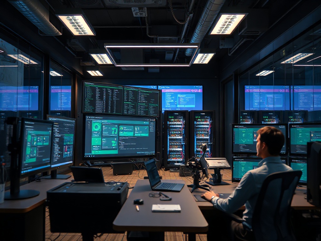 Illustration of AI-powered refactoring tools optimizing code for faster development efficiency
