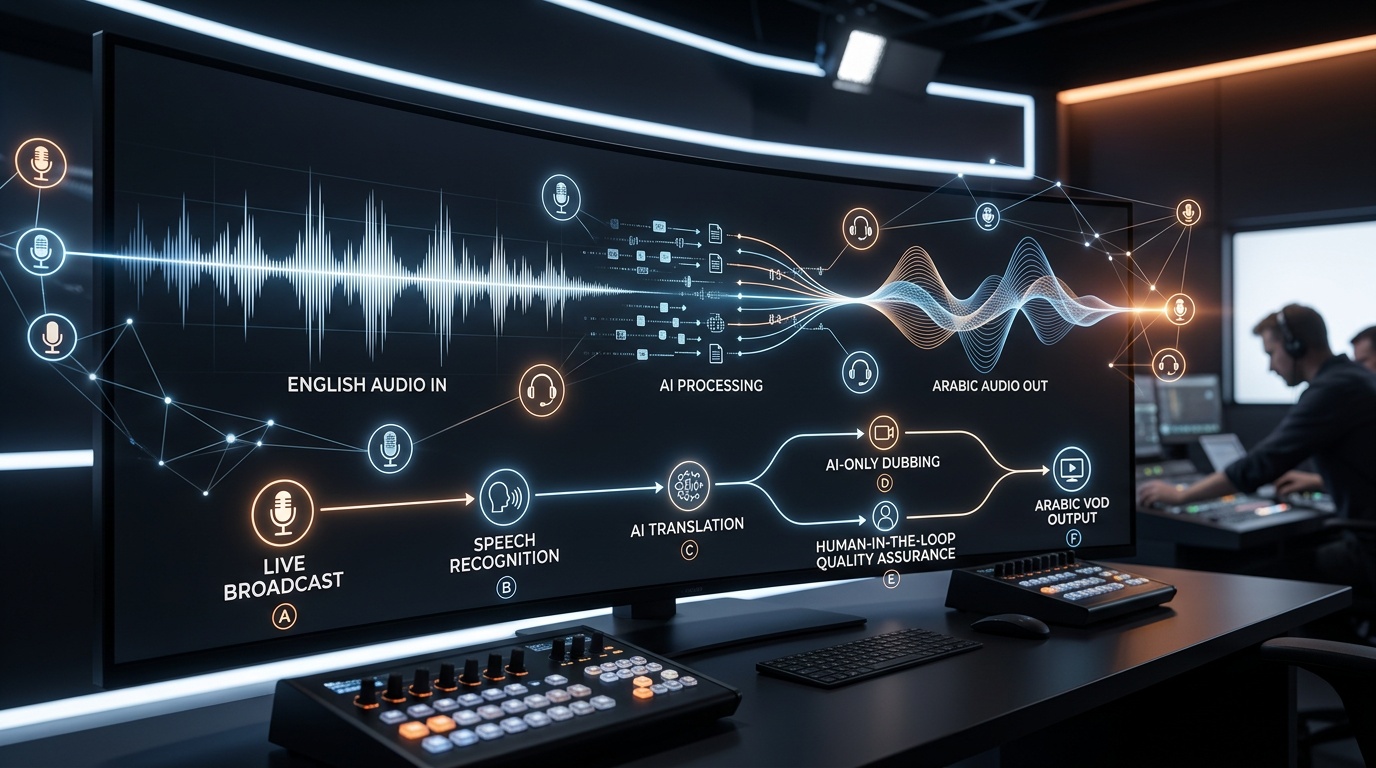 From Live to VOD: Extending Arabic Reach with Post-Production AI Dubbing