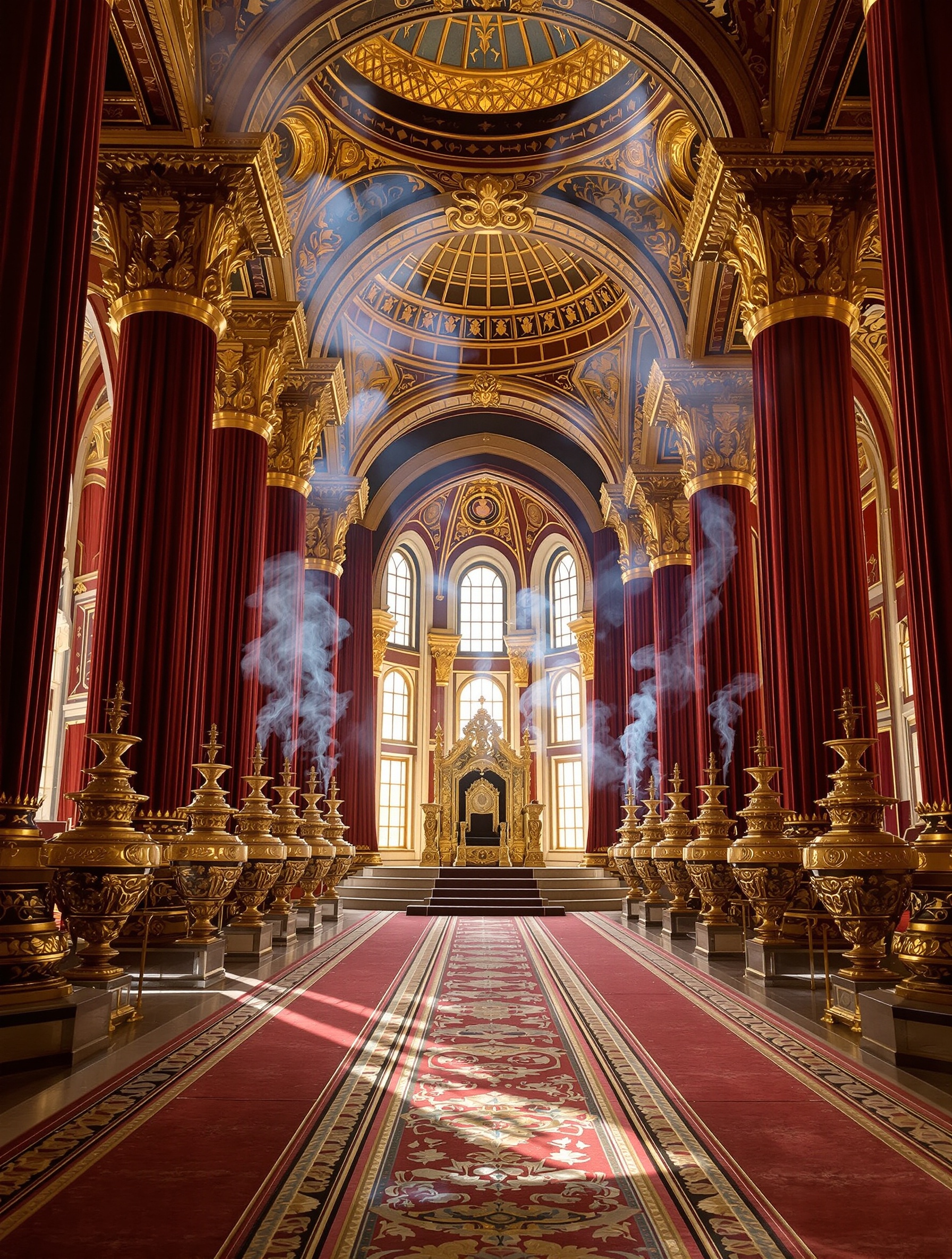 Opuszczona złota sala tronowa, gęsta od dymu agarwood, przywołuje dostojną architekturę i suwerenną powściągliwość Creed Royal Oud.
