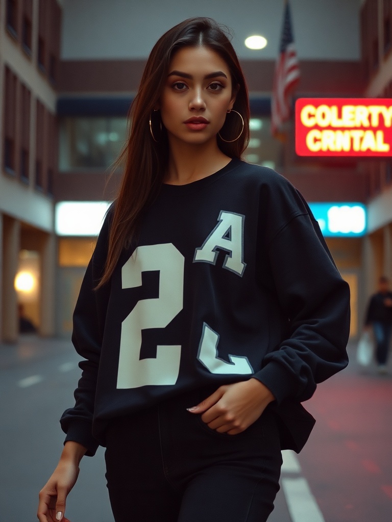 Oversized Number Long-Sleeve