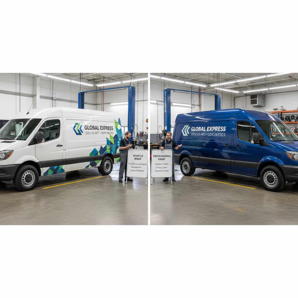 Comparison of wrapped vehicle vs painted vehicle for commercial fleet
