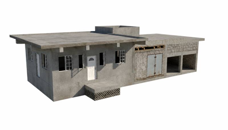 concrete house — free 3D model