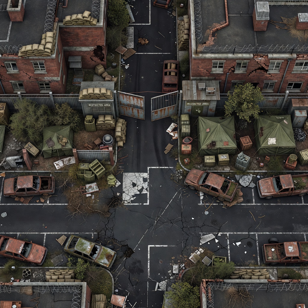 School Main Entrance and Car Park - Top Down Tile Sheet (2 / 2)