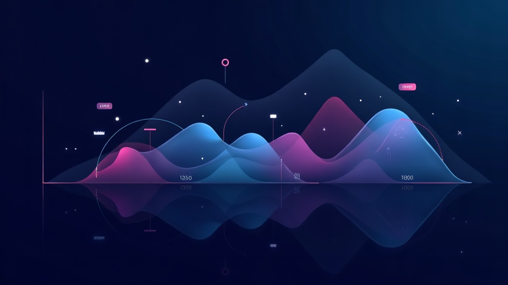 Dark navy composition showing workflow reliability metrics, abstract geometric shapes representing error rates and execu