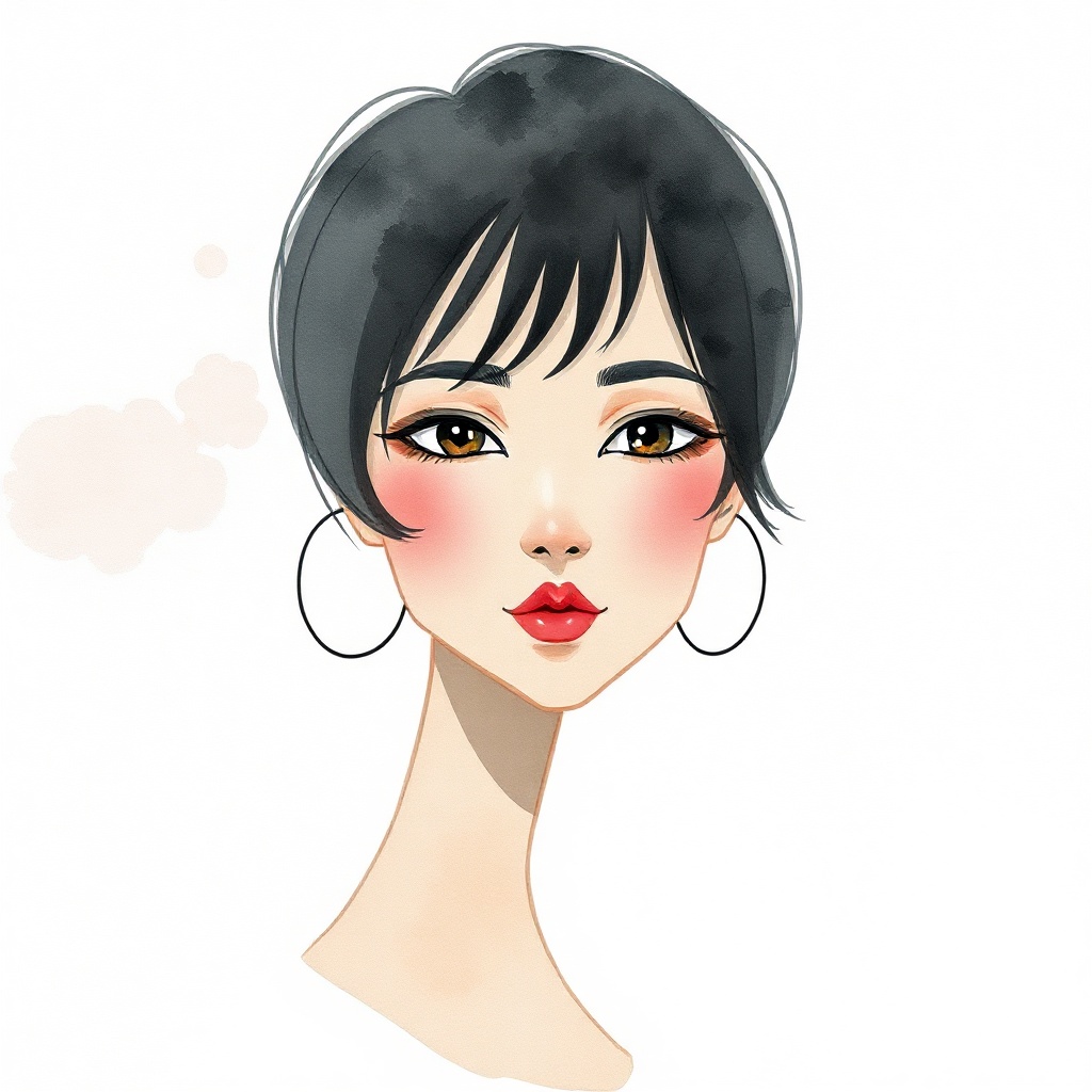 Square portrait avatar — A minimalist zen avatar with soft watercolor tones