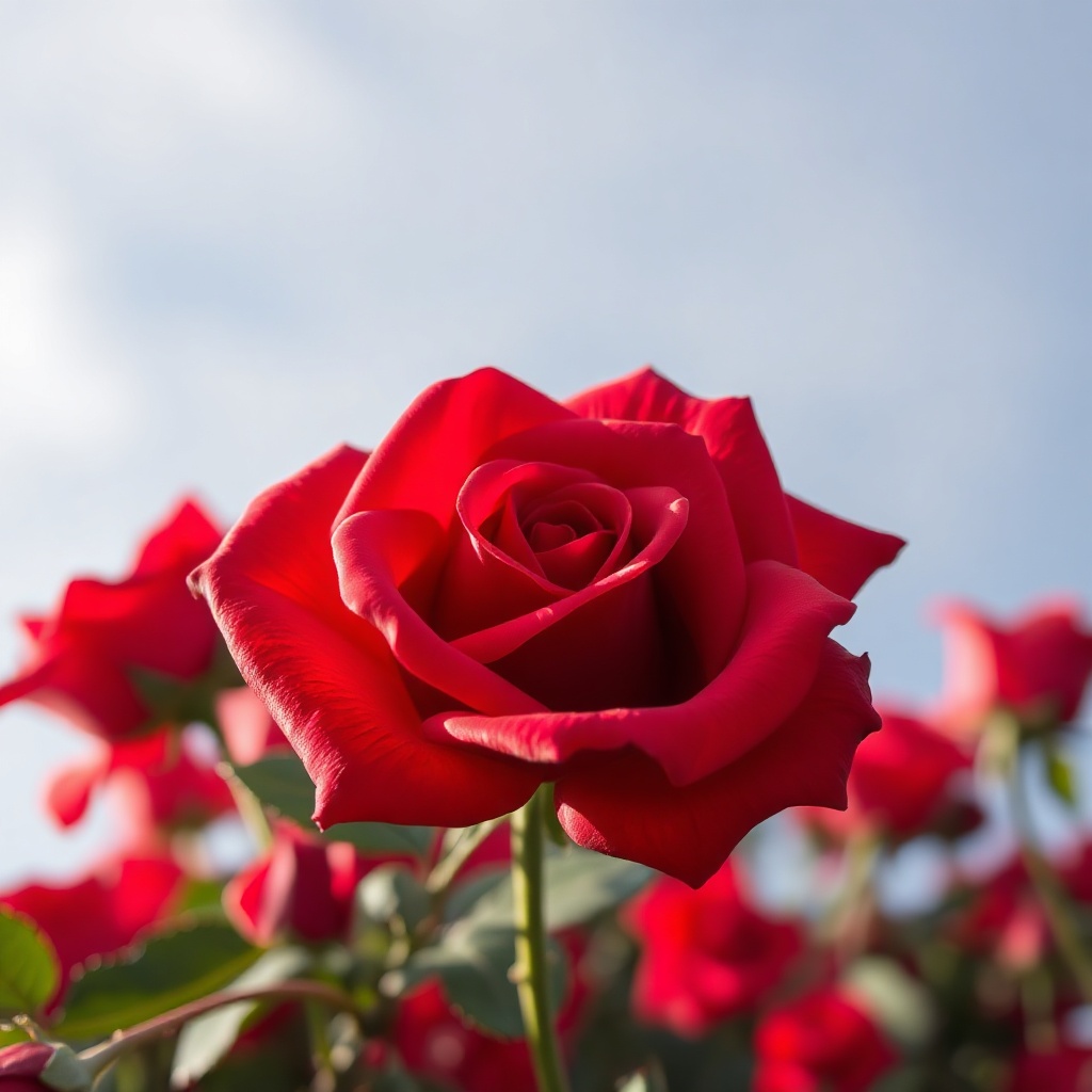 Square portrait avatar — red rose flower