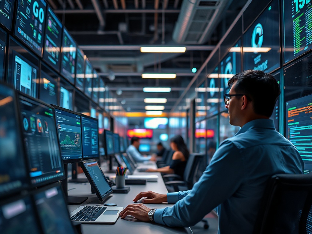 Illustration of professionals using AI tools, emphasizing AI complements rather than replaces human workers in AI tools niche.