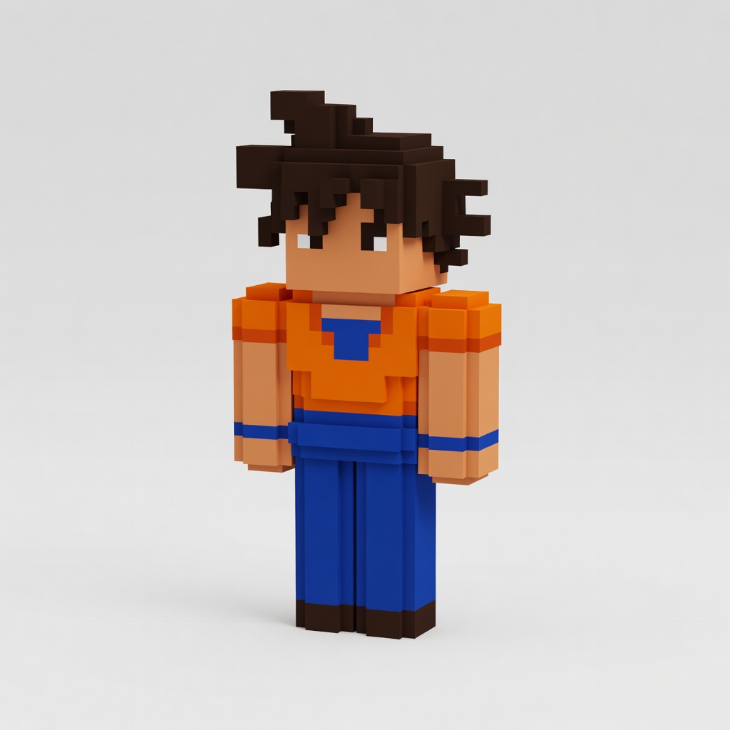 Voxel Saiyan Warrior (2)
