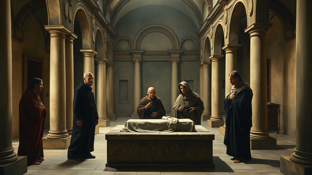 A quiet contemplative scene symbolizing mourning and human fragility