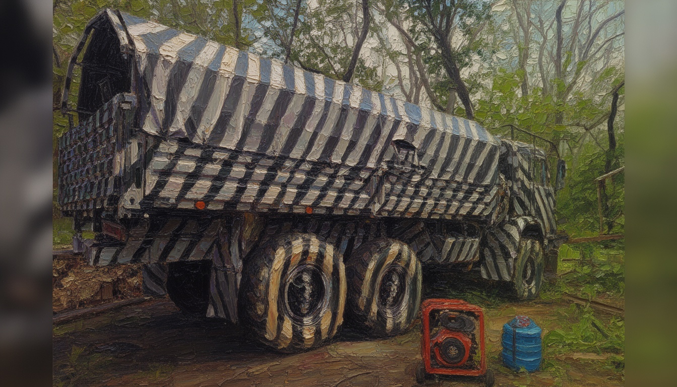 Russian Forces Use Zebra Camouflage to Evade Ukrainian Drones