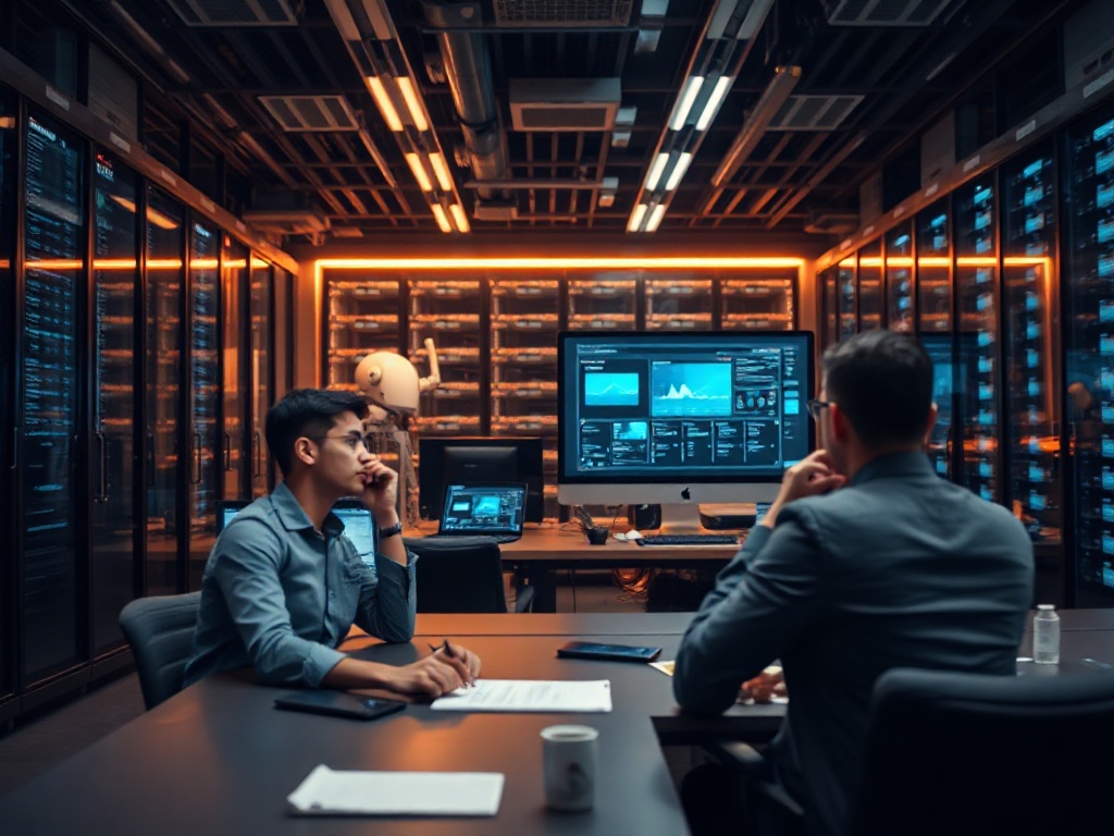 Illustration of AI enhancing company knowledge management, revealing hidden expertise without traditional meetings