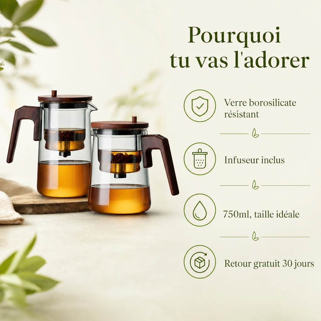 Ta théière en verre qui rend le thé beau