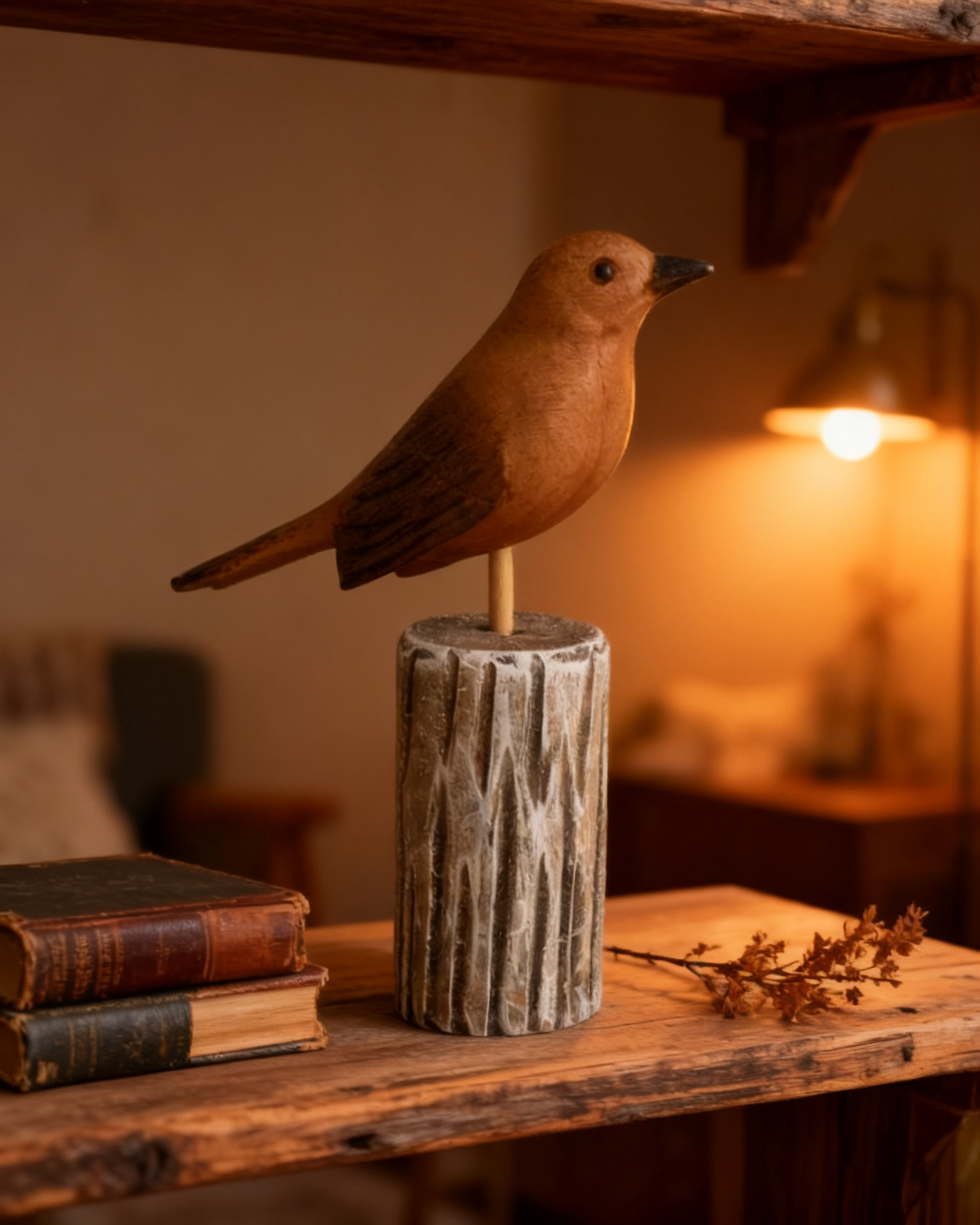 On a shelf