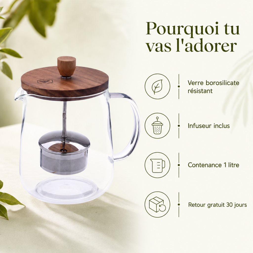 Ta théière en verre, ton moment rien qu'à toi