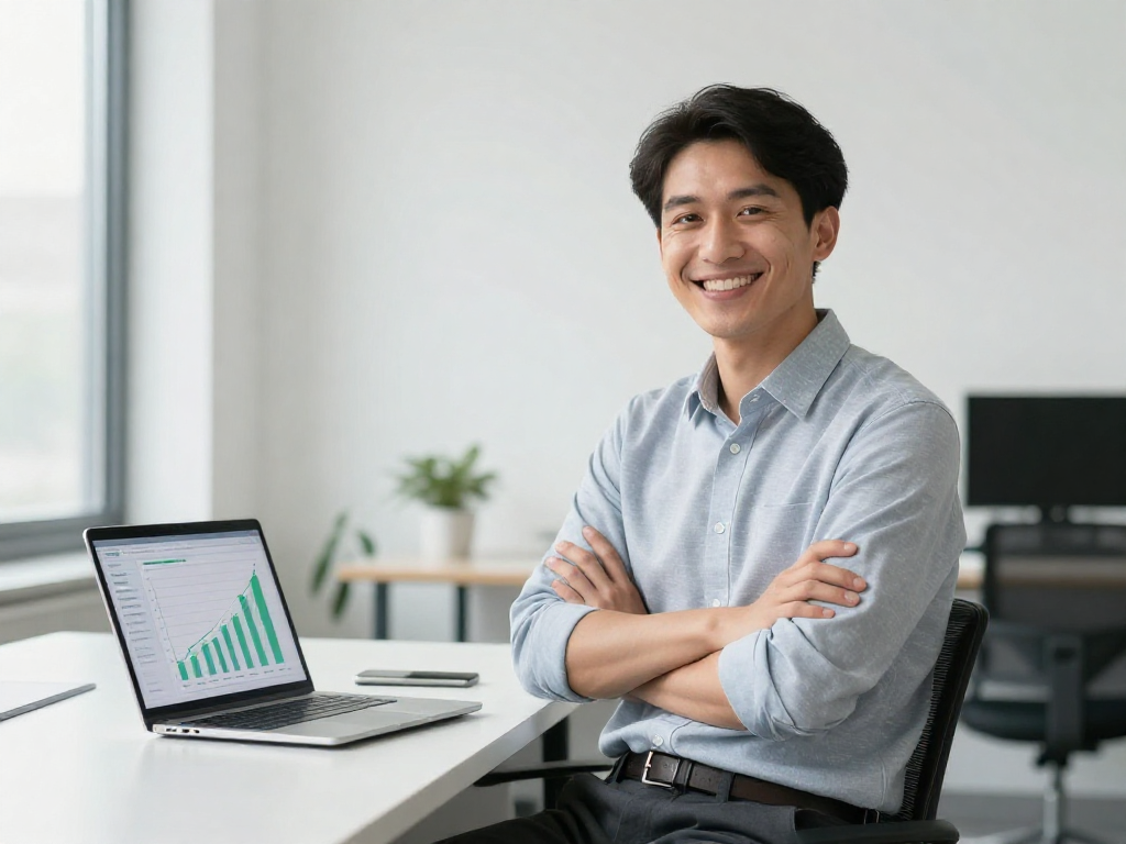 Happy business owner after automation — more time, more growth, more freedom