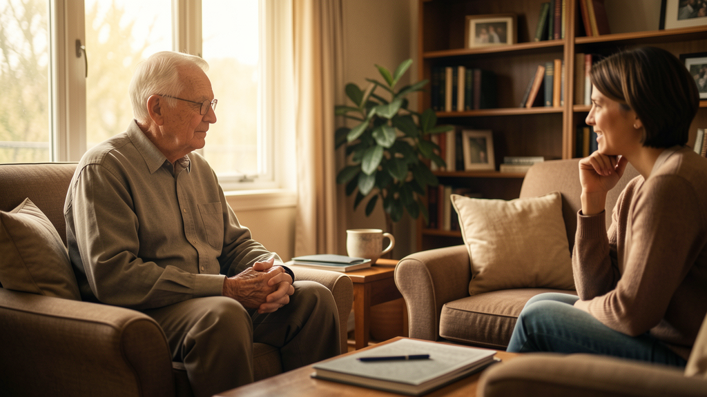 Veteran receiving counseling and mental health support