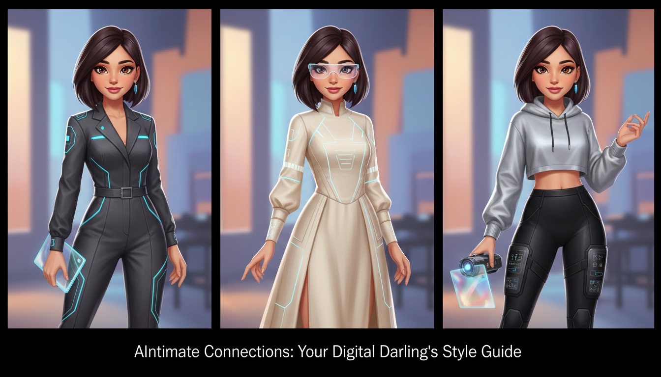 AI girlfriend in multiple outfits showing face consistency