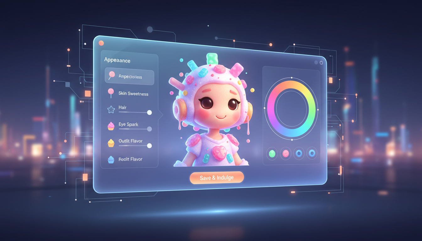 Candy AI customization interface showing appearance options