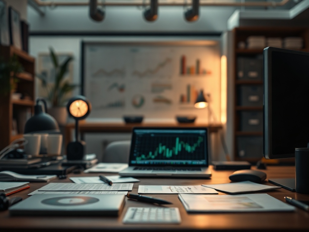 Illustration of AI financial modeling software analyzing data for investment decisions