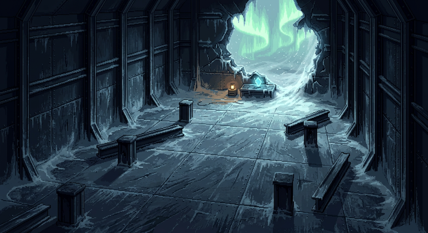 Image: Top-down three-quarter RPG view of the vast open i