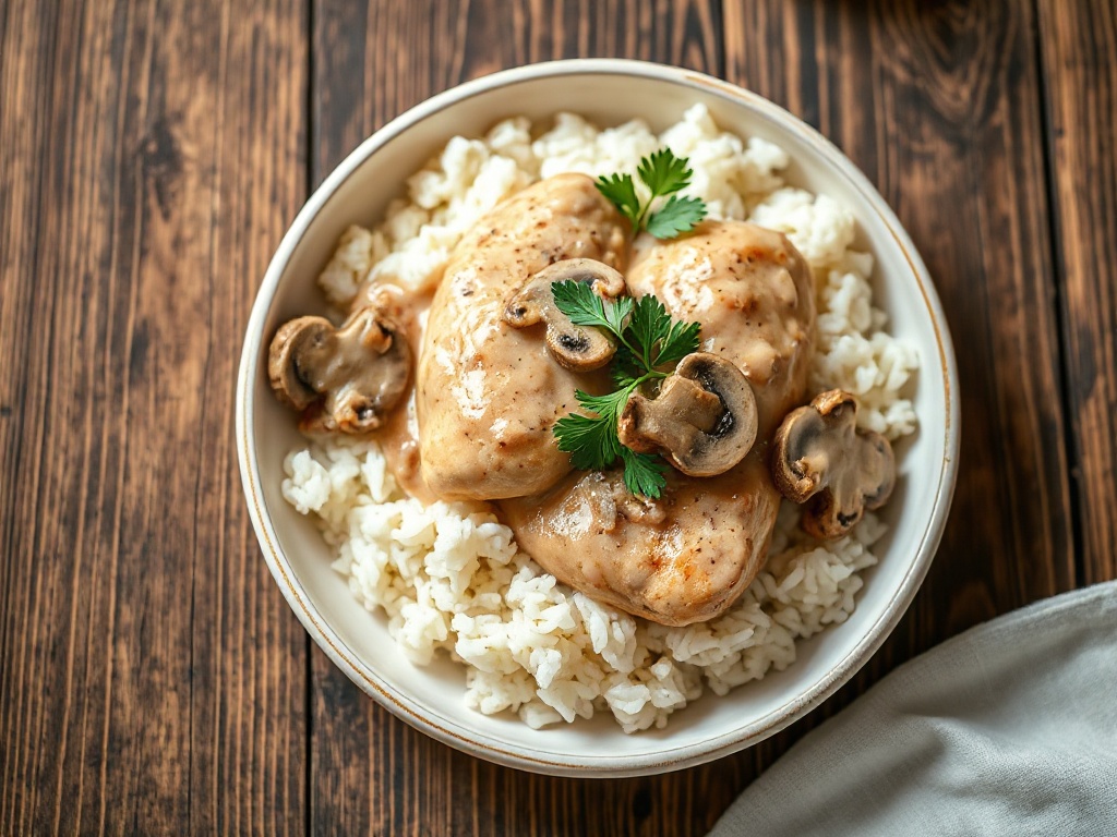 Suprême de Poulet à la Crème et son Riz Fondant
