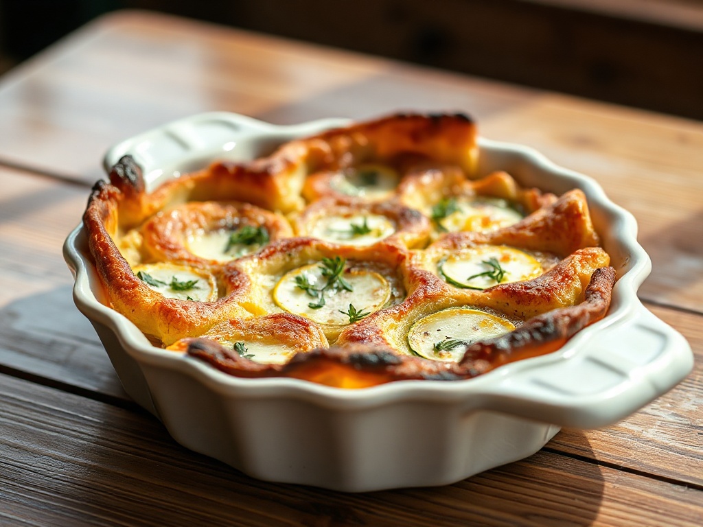 Clafoutis Ensoleillé aux Courgettes et Chèvre Frais