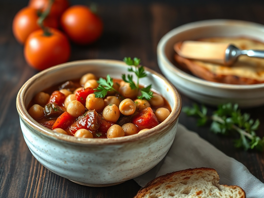 Mijoté de Pois Chiches au Thym et Tomates Fondantes