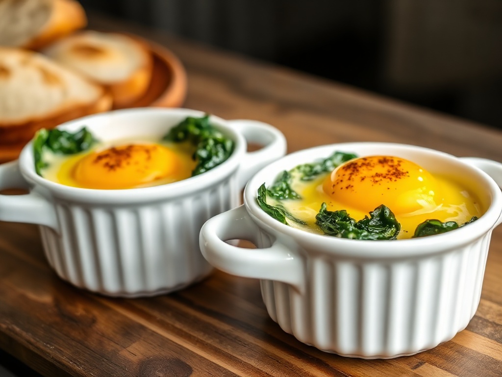 Nids de Cocotte aux Épinards et Crème de Muscade