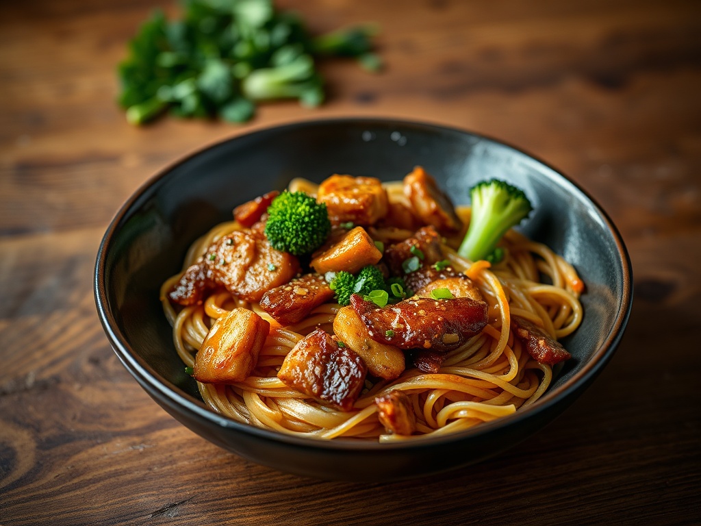 Wok de Dinde "Power-Satay" aux Nouilles Soba : Recette Asiatique Maison Facile et Protéinée