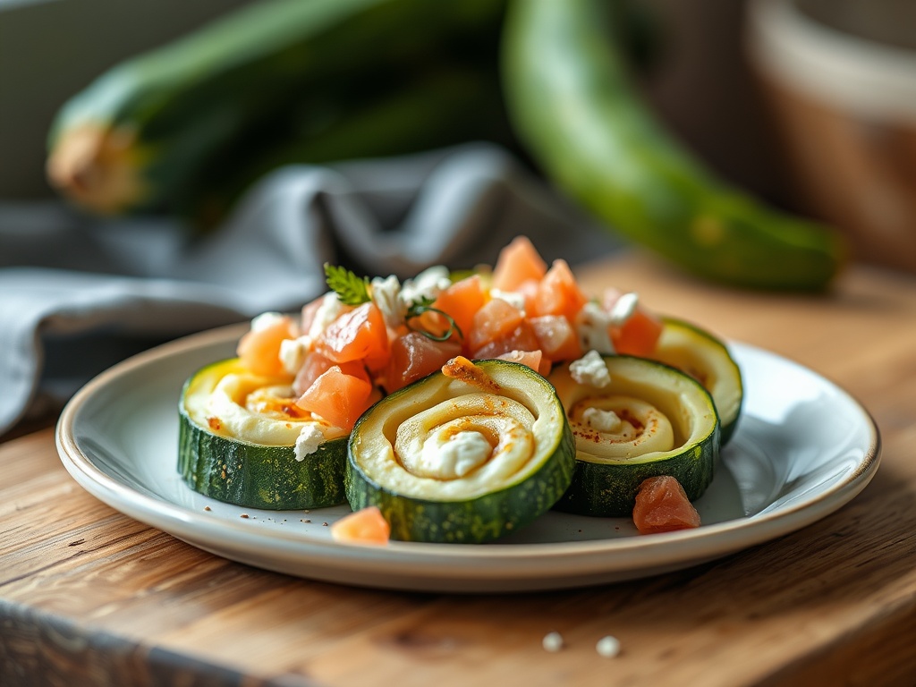 Roulés de courgettes au chèvre frais et pamplemousse : recette apéro facile, rapide et légère